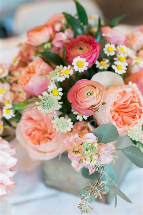 Pink Floral Centerpiece with Peonies and Garden Roses