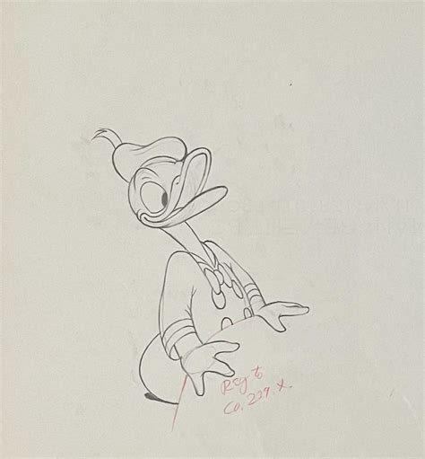 Original Walt Disney Production Drawing Of Donald Duck From Donalds