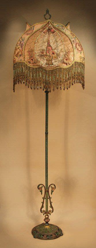Antique Floor Lamp With One Of A Kind Victorian Style Lamp Shade