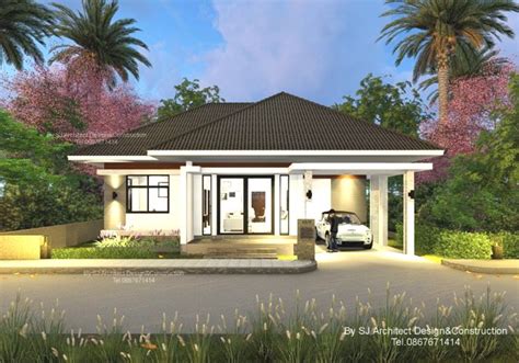 Contemporary Three Bedroom Bungalow With A Hip Roof