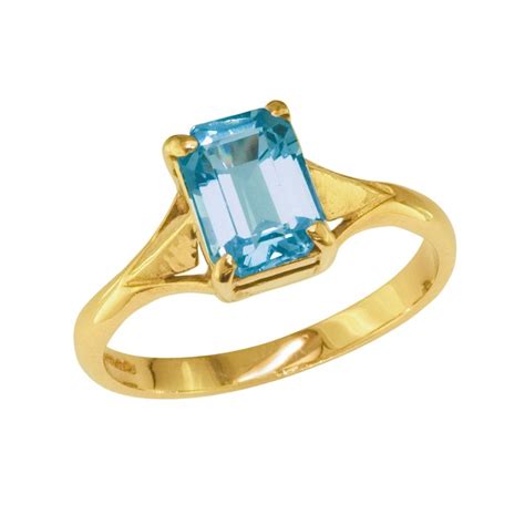 9ct Gold Ring With A Large Aquamarine Gemstone From Shipton And Co Uk