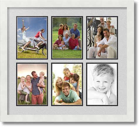 Arttoframes Collage Mat Picture Photo Frame 6 5x7 Openings In Satin