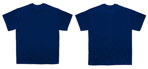 Blank T Shirt Color Navy Template Front And Back View Stock Photo