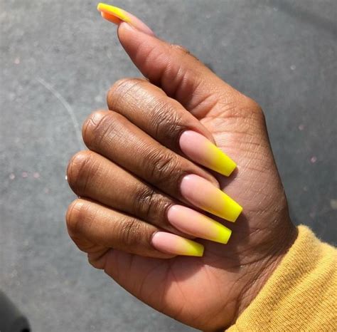 Follow Trυυвeaυтyѕ For More ρoρρin Pins‼️ Yellow Nails Design Ombre Acrylic Nails Wedding
