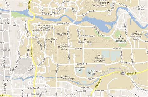 Map Of Cornell Campus | Boston Massachusetts On A Map