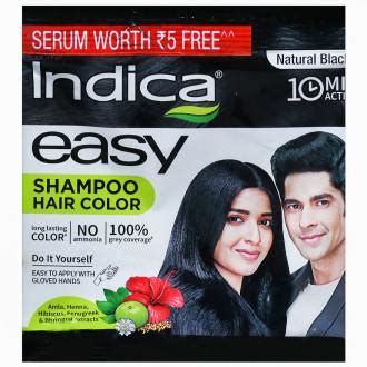 Buy Indica Easy 10 Minutes Shampoo Based Hair Colour 1 Natural Black
