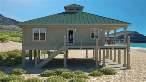 These homes typically include large windows to take in views, square footage dedicated to outdoor living spaces, and oftentimes the main floor is raised off the ground on a stilt base, so floodwaters or waves do not. Clearview 1600P - 1600 sq ft on piers : Beach House Plans by Beach Cat Homes | House on stilts ...