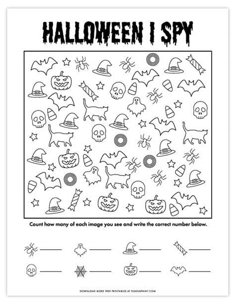 Halloween I Spy Game Free Printable Halloween Activity