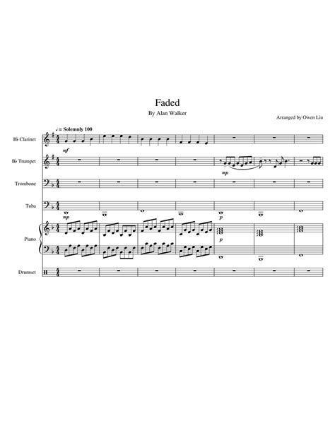 Alan walker — faded (лучший норвежский артист. Faded (Alan Walker) Sheet music for Piano, Trumpet (In B Flat), Trombone, Drum Group & more ...