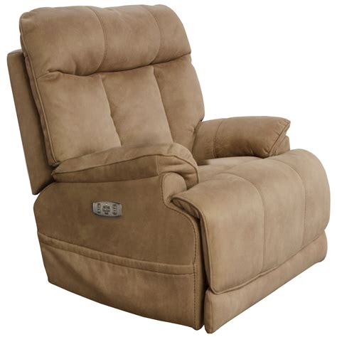 Catnapper Amos Casual Power Lay Flat Recliner With Power Headrest And