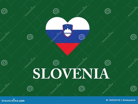 Slovenia Heart Shape Love Symbol National Flag Stock Vector