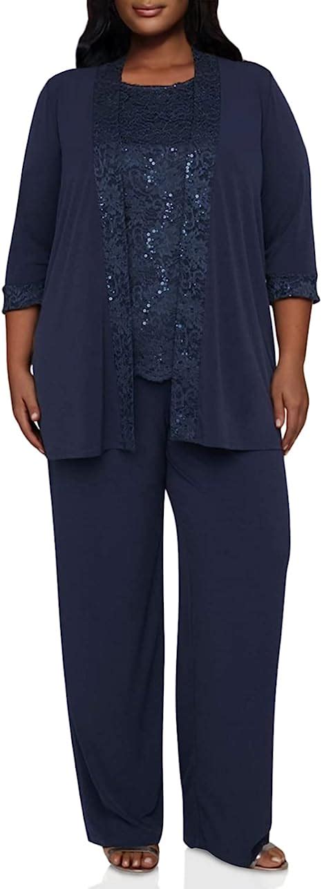 Catherines Womens Plus Size 3 Piece Lace Gala Pant Suit