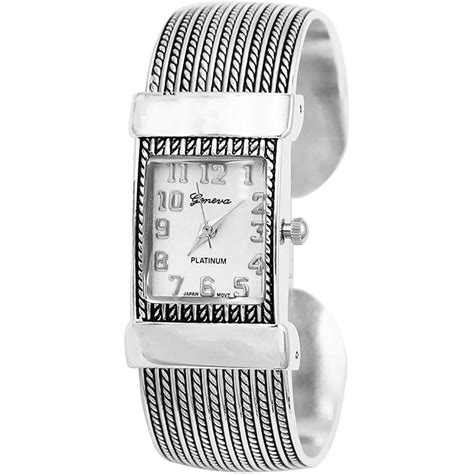 geneva excellentwatchesinc women s stylish rectangular face rope cuff bracelet fashion watch