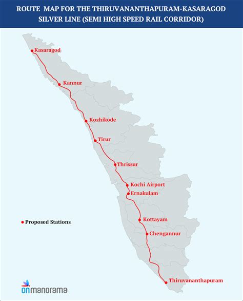 Silver Line Rail Project Kerala Route Map