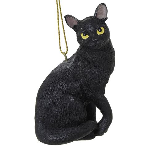 Stylish black cat glass christmas ornament. Black Cat Resin Ornament | Christmas Ornaments | Bronner's ...