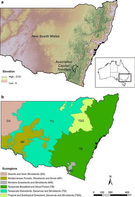 Maps Of New South Wales And Australian Capital Territory Showing A