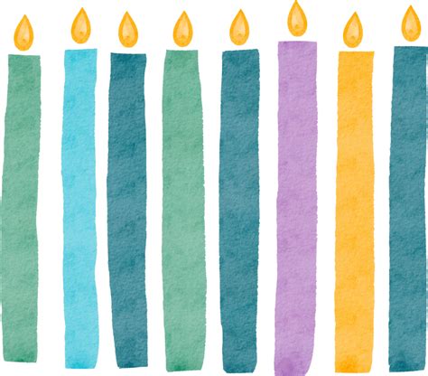 Watercolor Hand Drawn Happy Birthday Candle 11215884 Png