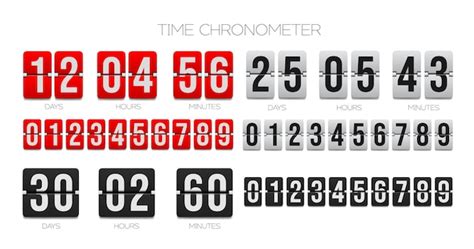 Flip Cuenta Regresiva Reloj Contador Tiempo Cron Metro Vector Premium
