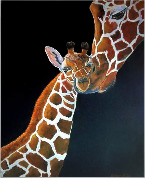Giraffes Painting By Susan Bates Fine Art America