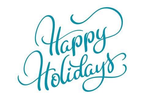 vector text happy holidays on white background. Calligraphy lettering ...