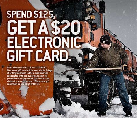 We haven't seen any rebates or cash back rewards available at. Alternate Fashion: $20 Gift Card with Any $125 Carhartt.com Purchase