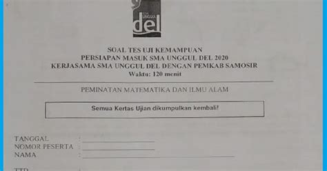Contoh Soal Tes Masuk Smp 2020