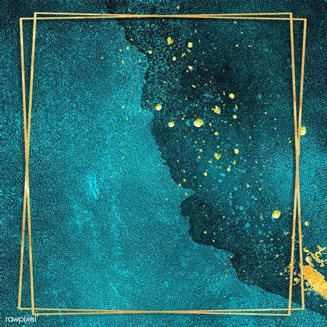 Rectangle Gold Frame On Dark Blue Texture Background Illustration