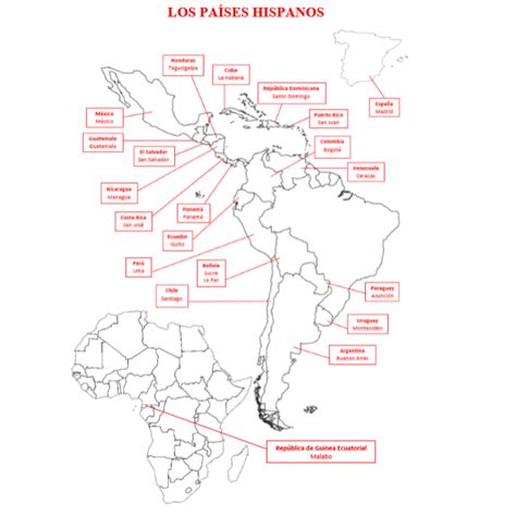 Mapa De Los Países Hispanos