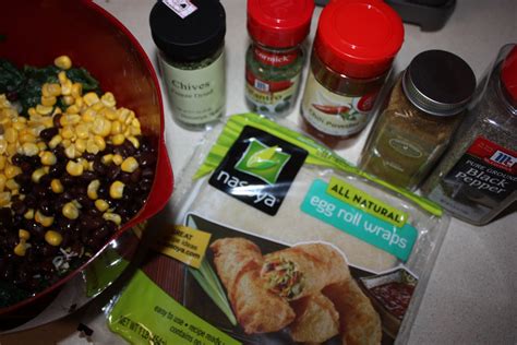 Spinach, black beans, corn, cheese and spices in a crispy wrapper. Olive The Ingredients: Baked Southwest Egg Rolls