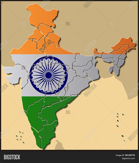 Map India Flag Vector Photo Free Trial Bigstock