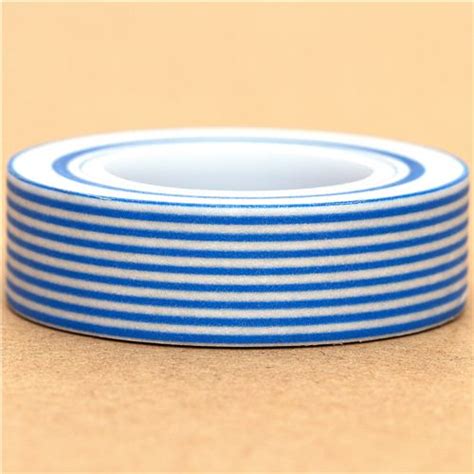 white washi tape deco tape blue stripes modes4u