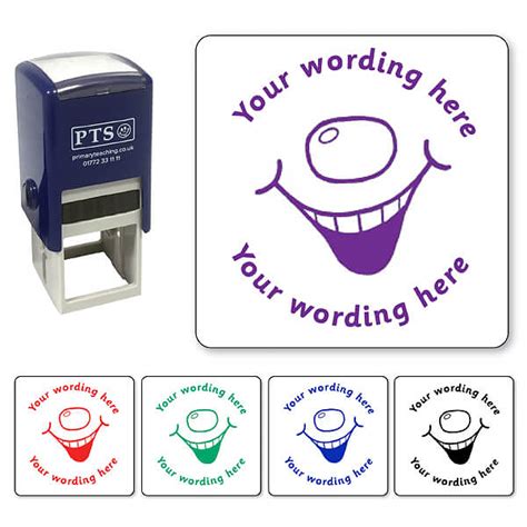 Customised Smiley Face Stamper 25mm Teacher Stamp
