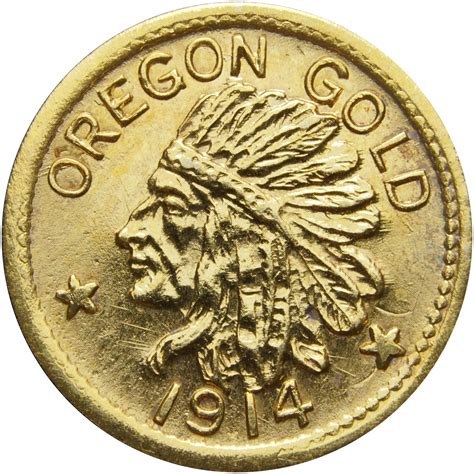 1914 Oregon Gold Harts Coins Of The West 1 Ms California And State
