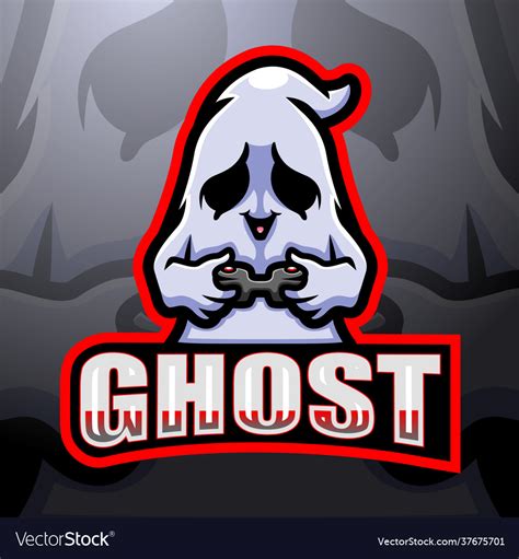 Ghost Gaming Mascot Esport Logo Design Royalty Free Vector