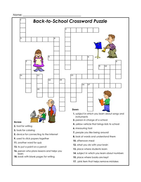 Kids Crossword Puzzles Printable