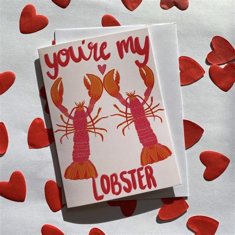 Show Someone How Much You Love Them With This Pink Lobster Lovers Card