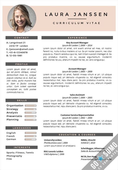 A simple, modern crisp cv template layout with sample information for an the difference between this curriculum vitae format and the reverse chronological format is that with this. Curriculum Vitae Vorlage