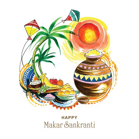 Happy Makar Sankranti Holiday India Festival Background 4938594 Vector
