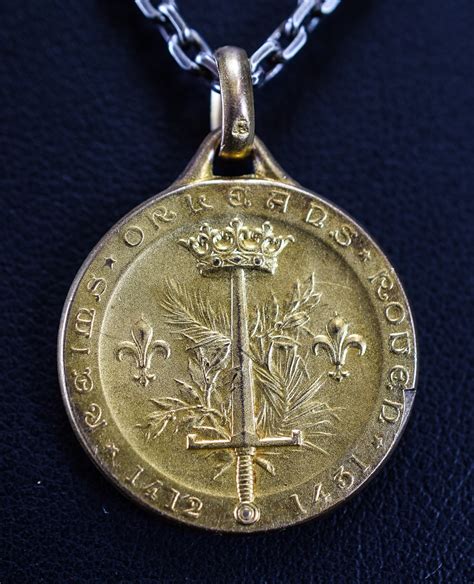 St Joan Of Arc Goldplated Medal By Exbrayat Charmantiques