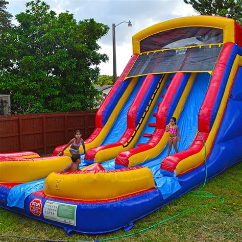 Double Lanes Water Slide Bounce House Parties Bounce House Water Slides