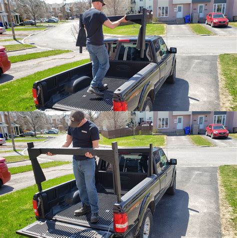 After that he put a couple coats of stain on, and voila! Diy Homemade Truck rack made with 2x4s wood studs. Ideal for lumber, canoe, kayak, ladder, pipes ...