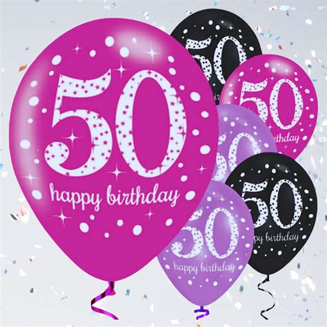 Feste Feiern Luftballon Set Zum 50 Geburtstag 50ster Geburtstag Deko Mann Frau Pink Schwarz