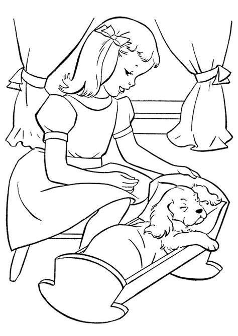 30 free printable puppies coloring pages. Girl With Puppy coloring pages to download and print for free