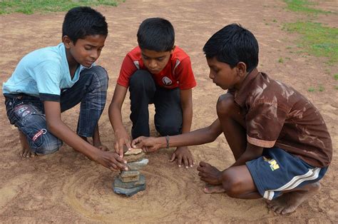 Seven Stones A Traditional Game In India Traditional Games India