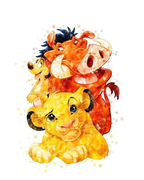 Hakuna Matata Watercolor Print Lion King Wall Art Pumbaa