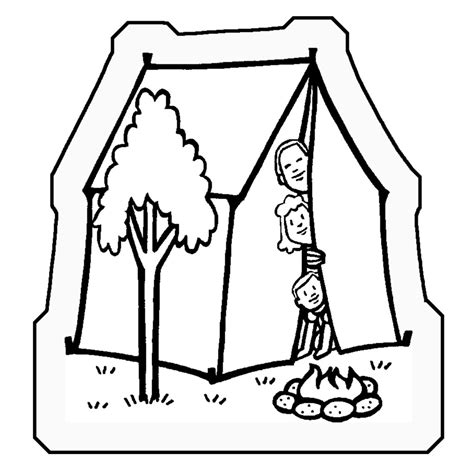 Camping Tent Coloring Page At Free Printable
