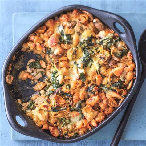 Pasta Uit De Oven Met Kip Spinazie En Champignons Gezonde Recepten