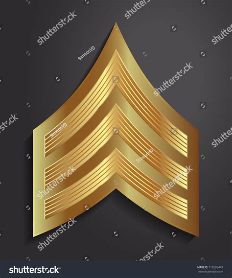 Vektor Stok Military Ranks Insignia Stripes Chevrons Army Tanpa
