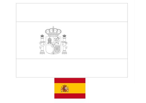 Spain flag emblem coloring pages. Spain flag coloring page in 2020 | Flag coloring pages ...