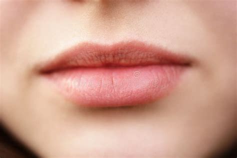 Natural Young Girl Lips Without Makeup Closeup Stock Image Image Of